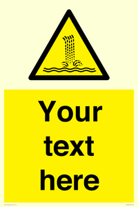 Custom warning artificial waterfall